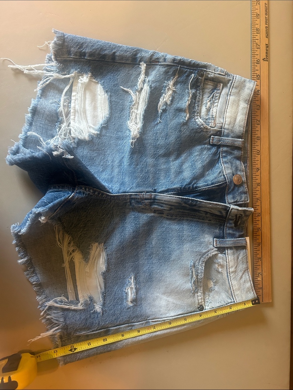 American Eagle Outfitters Light Blue Distressed Denim Cutoff Shorts